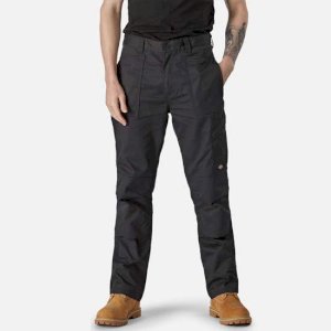 Action Flex Modern Black Work Trousers