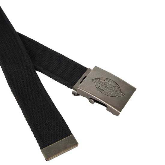 Black Canvas Belt with Metal Gripper Buckle