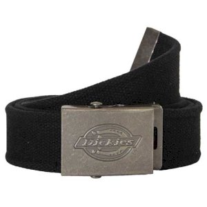 Black Canvas Belt with Metal Gripper Buckle