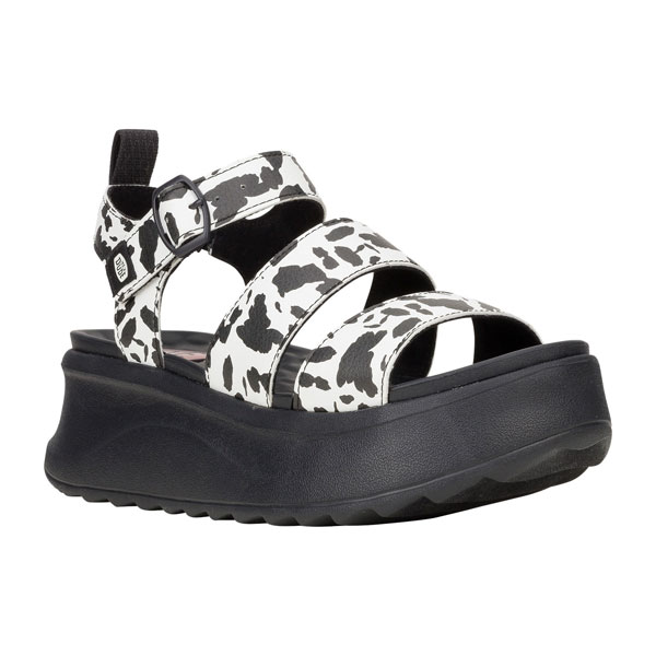 Delray Animal Print Sandal with Buckle Detail