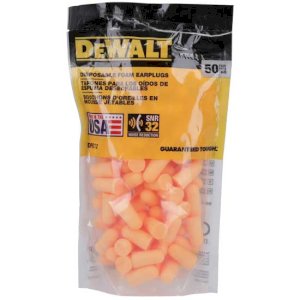 DeWalt Comfort Foam Earplugs 50 Pair Zip-Log Bag