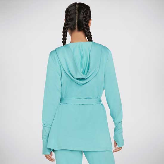 Ladies Comfort-Stretch Belted Hoodigan with Thumbholes