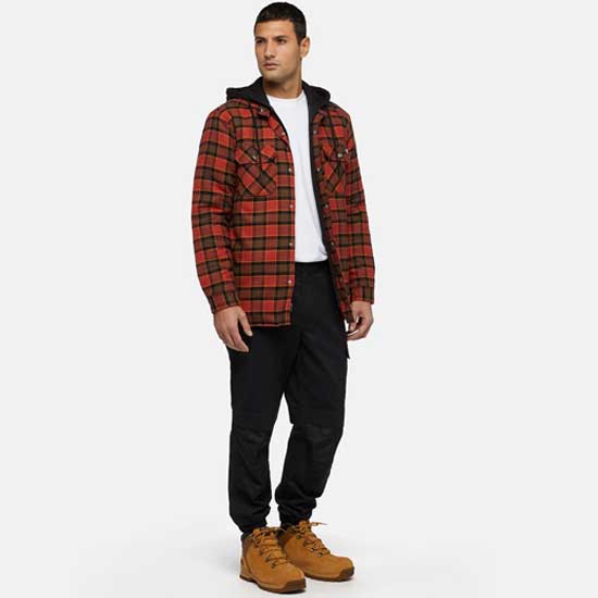 Fleece Hooded Shirt Jacket for Cold Weather Work