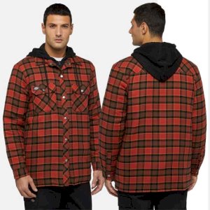 Fleece Hooded Shirt Jacket for Cold Weather Work