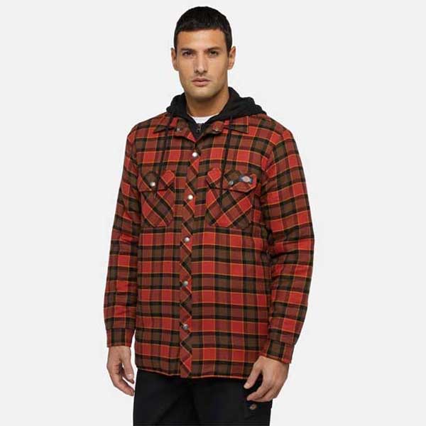 Fleece Hooded Shirt Jacket for Cold Weather Work