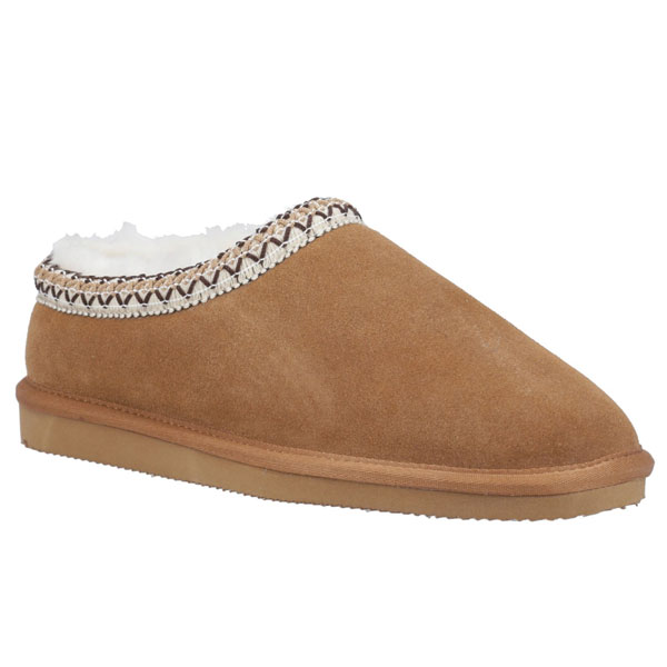 Foxmoor Suede Upper Slippers with Embroidery
