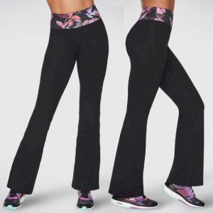 Ladies Ultraviolet Flare Pants with Printed Waistband