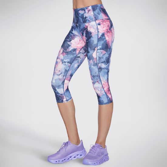 GO WALK High-Waist Summer Rose Capri Leggings