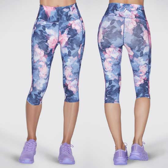 GO WALK High-Waist Summer Rose Capri Leggings