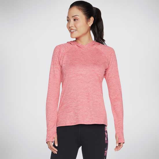 Brisk Escape Soft Brushed Back Hooded Long Sleeve Top