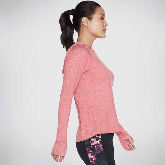 Brisk Escape Soft Brushed Back Hooded Long Sleeve Top