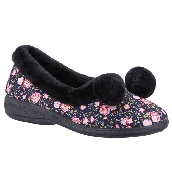 Goldfinch Lightweight Pom Trim Slippers