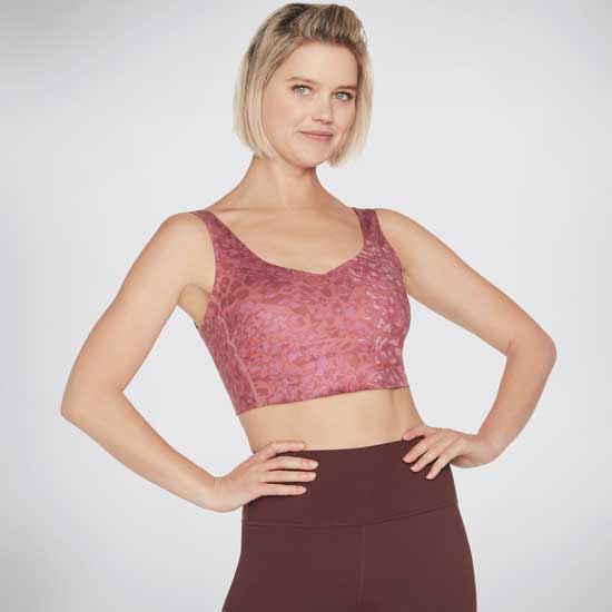 GOSCULPT Leopard Workout Bra with Scallop Hem