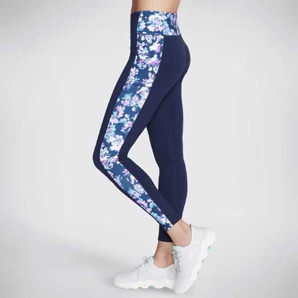 GOWALK High-Waisted Ladies Floral Legging with Side Pockets
