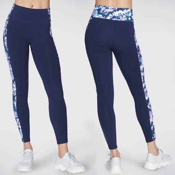 GOWALK High-Waisted Ladies Floral Legging with Side Pockets