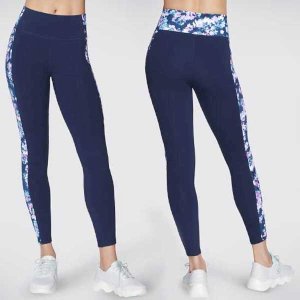 GOWALK High-Waisted Ladies Floral Legging with Side Pockets