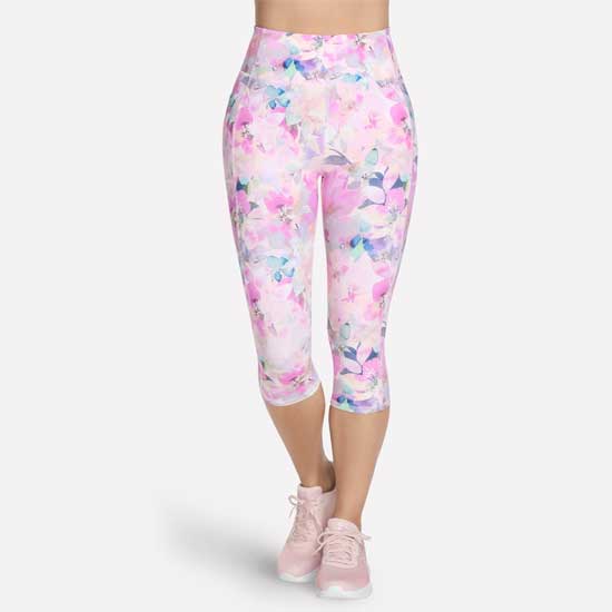 Ladies GO FLEX Capri Legging with Allover Floral Print