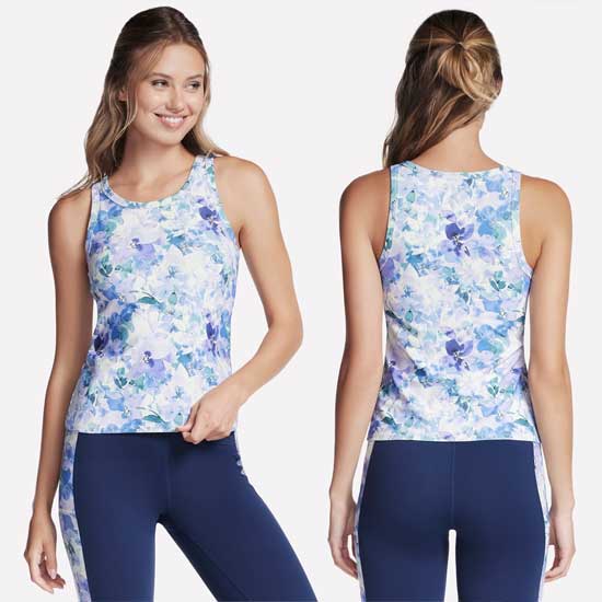 Floral Skechers Go Walk Tank with Stretch Fabric