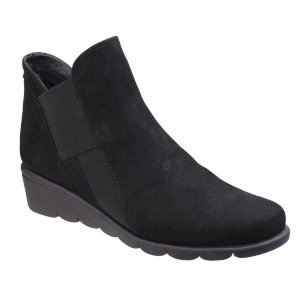 Jump Flexible Sole Black Comfort Ankle Boot