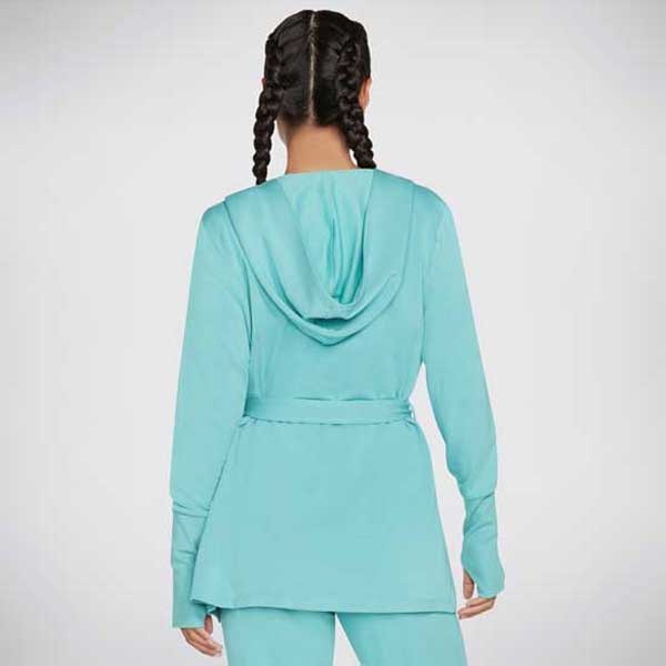 Ladies Comfort-Stretch Belted Hoodigan with Thumbholes