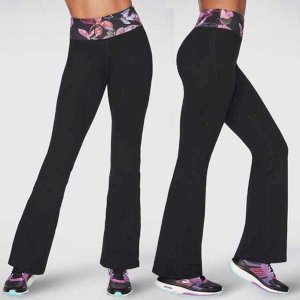 Ladies Ultraviolet Flare Pants with Printed Waistband
