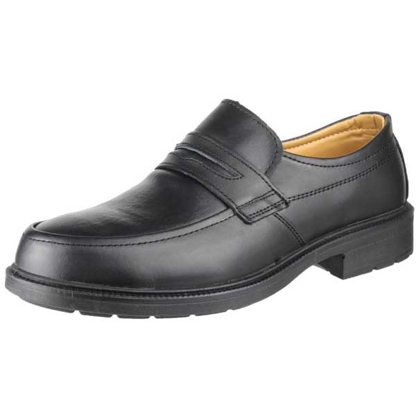 Men's Black FS46 Mocc Toe S1P Src Safety Slip On Shoe