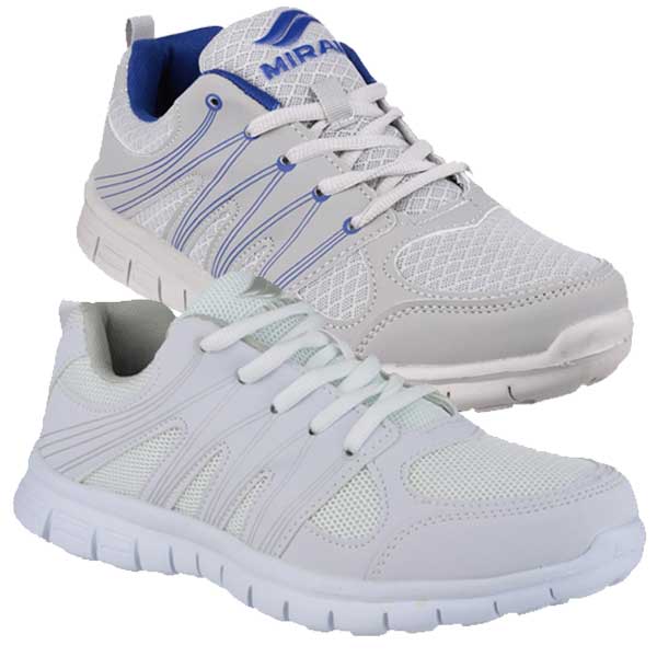 Mirak Men’s Lace-Up Sports Trainers with Mesh Panels