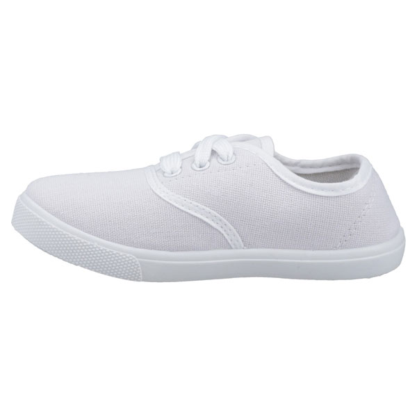 Classic White Lace Up Plimsolls Mirak
