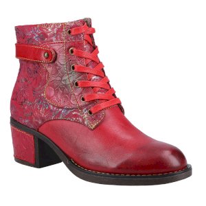 Musa Lace Up Printed Leather Boots