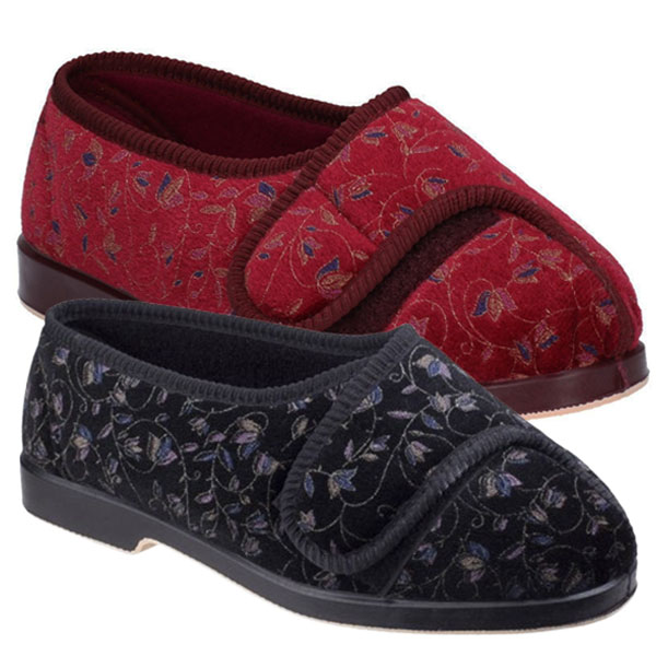 Nola Touch Fasten Extra Wide Slipper