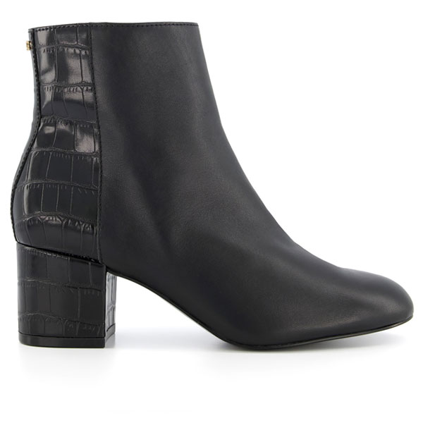 Oleah Black Textured Back Ankle Boots