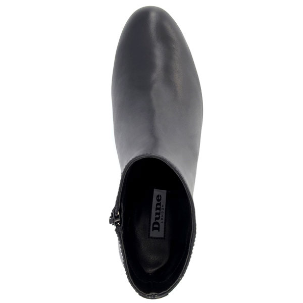 Oleah Black Textured Back Ankle Boots