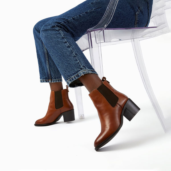 Pembly Leather Chelsea Boots with Low Heel