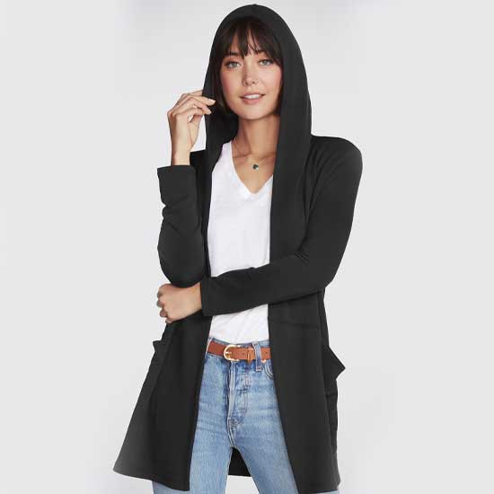 Ladies Comfort-Stretch Restful Hoodigan with Slouchy Hood