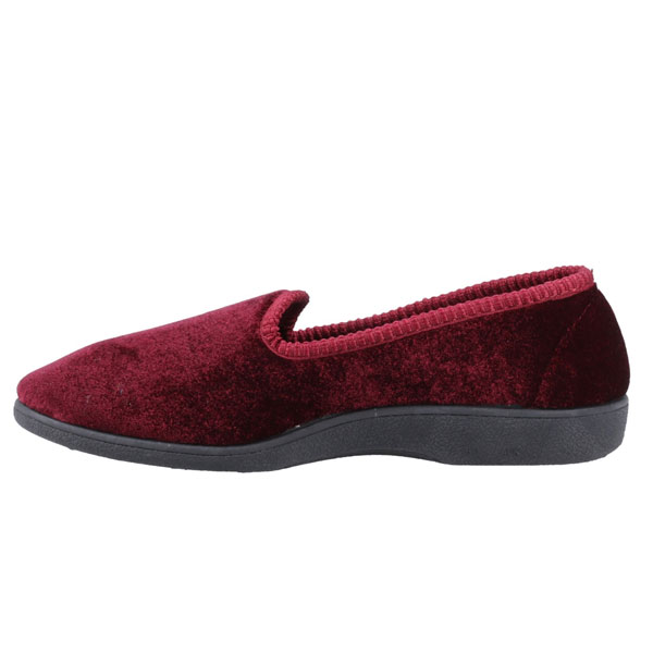 Simone Velvet Feel Rose Embroidered Slippers