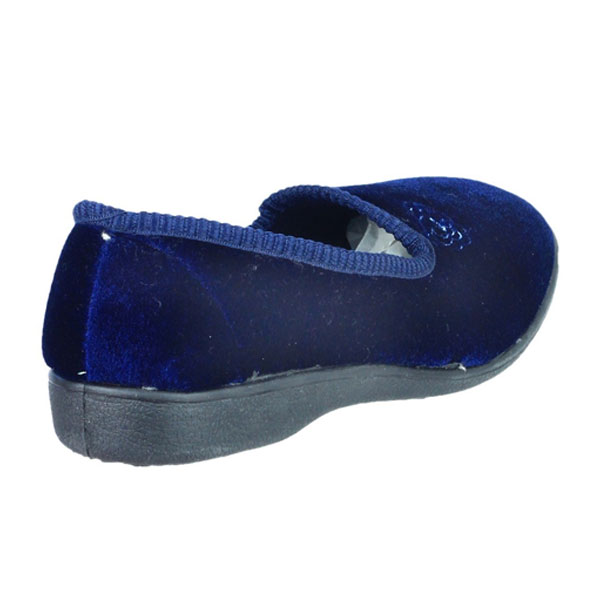 Simone Velvet Feel Rose Embroidered Slippers