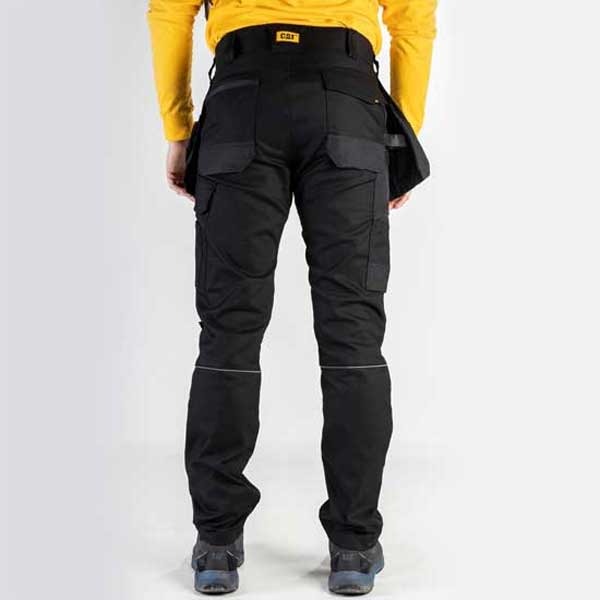 Slim Fit Black Stretch Pocket Trousers Featuring Water Resistance