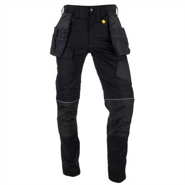 Slim Fit Black Stretch Pocket Trousers Featuring Water Resistance