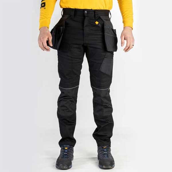 Slim Fit Black Stretch Pocket Trousers Featuring Water Resistance