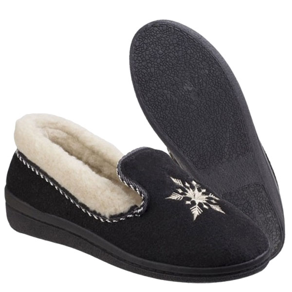 Snowflake Embroidered Cozy Slippers