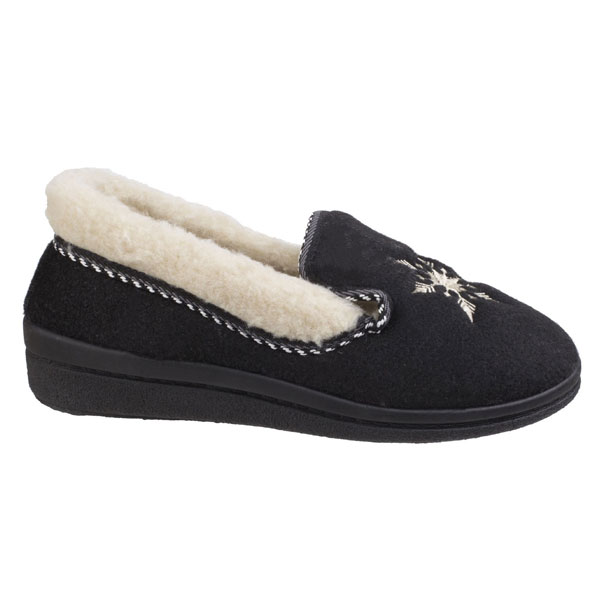 Snowflake Embroidered Cozy Slippers