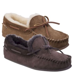 Stanway Moccasin Stitch Sheepskin Slipper