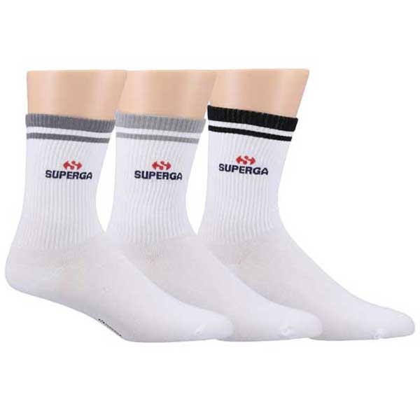 Unisex Fit Crew Socks White Mid Calf