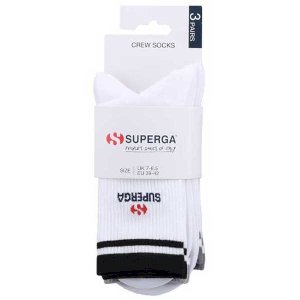 Unisex Fit Crew Socks White Mid Calf